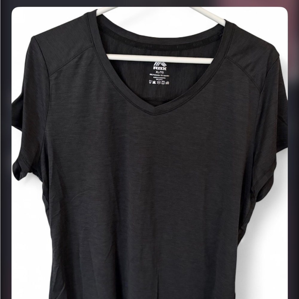 Bundle of 2 RBX Women’s Black & burgundy V-Neck Short Sleeve Tee